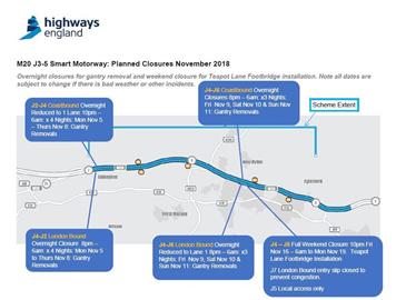  - Forthcoming M20 Closures