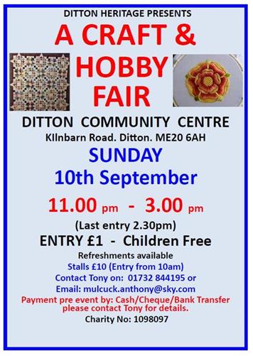  - Craft & Hobby Fair - Ditton Heritage Centre