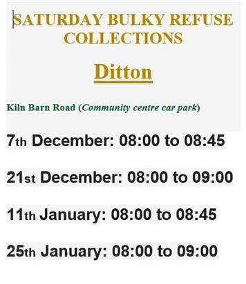  - SATURDAY BULKY WASTE COLLECTIONS